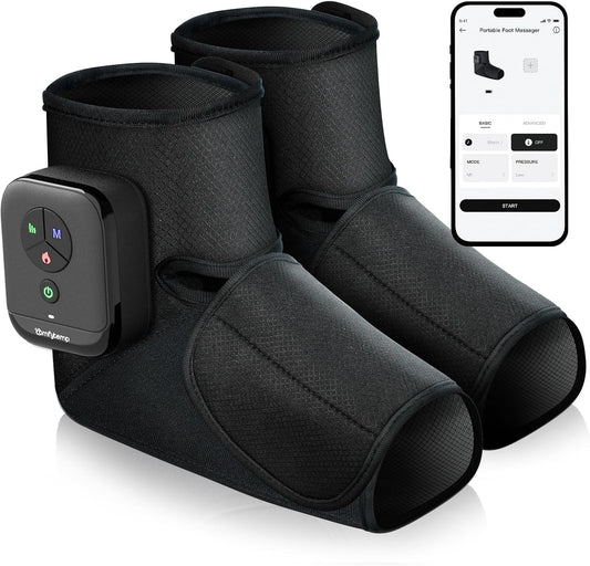 Comfytemp Portable Air Compression Foot Massager with Heat (Fit Size 6-10)