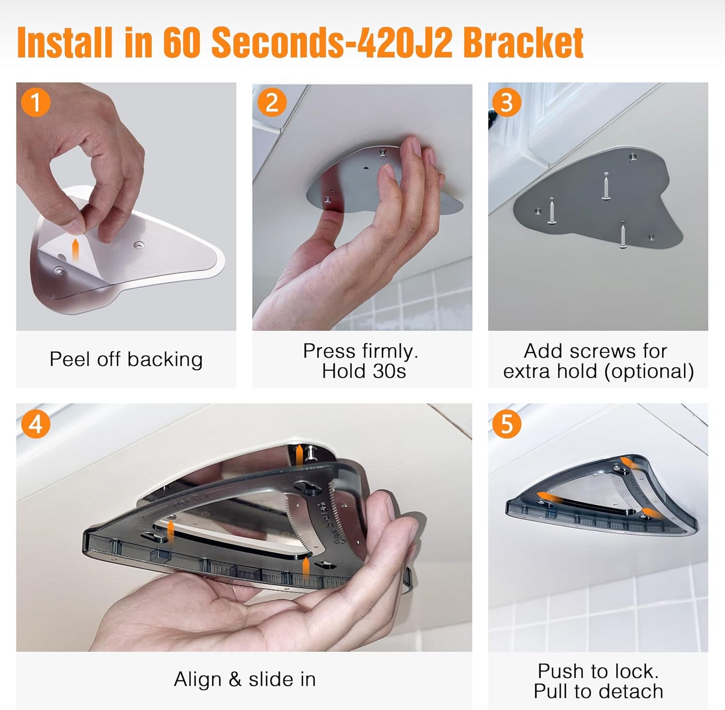 Uinxan Patented 2-in-1 Jar Opener - Magnetic Fridge Storage | Handheld & Cabinet Mount Bracket, Opens All Lids 0.6"-4.9" & Odd Shapes Caps, 304 Stainless Steel (Blue)