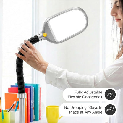 Brightech Litespan - Bright LED Floor Reading Lamp for Over Chair Crafts and Reading, Esthetician Light for Lash Extensions, Gooseneck Adjustable Standing Lamp for Living Room, Bedroom, Office - Black