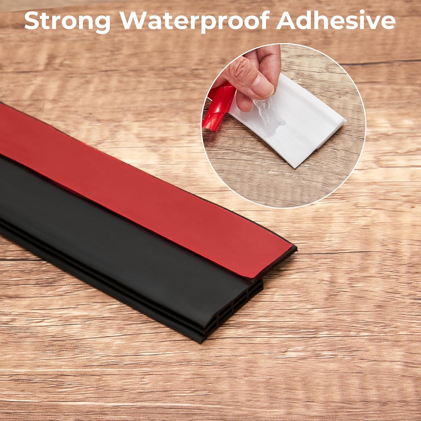 Ohuhu Door Draft Stopper, 1" Wide Adhesive Weather Stripping Seal, 39" | self-adhesive silicone, for interior exterior doors, 3-layer soundproof, save energy, blocks drafts, noise, light, dust, bugs