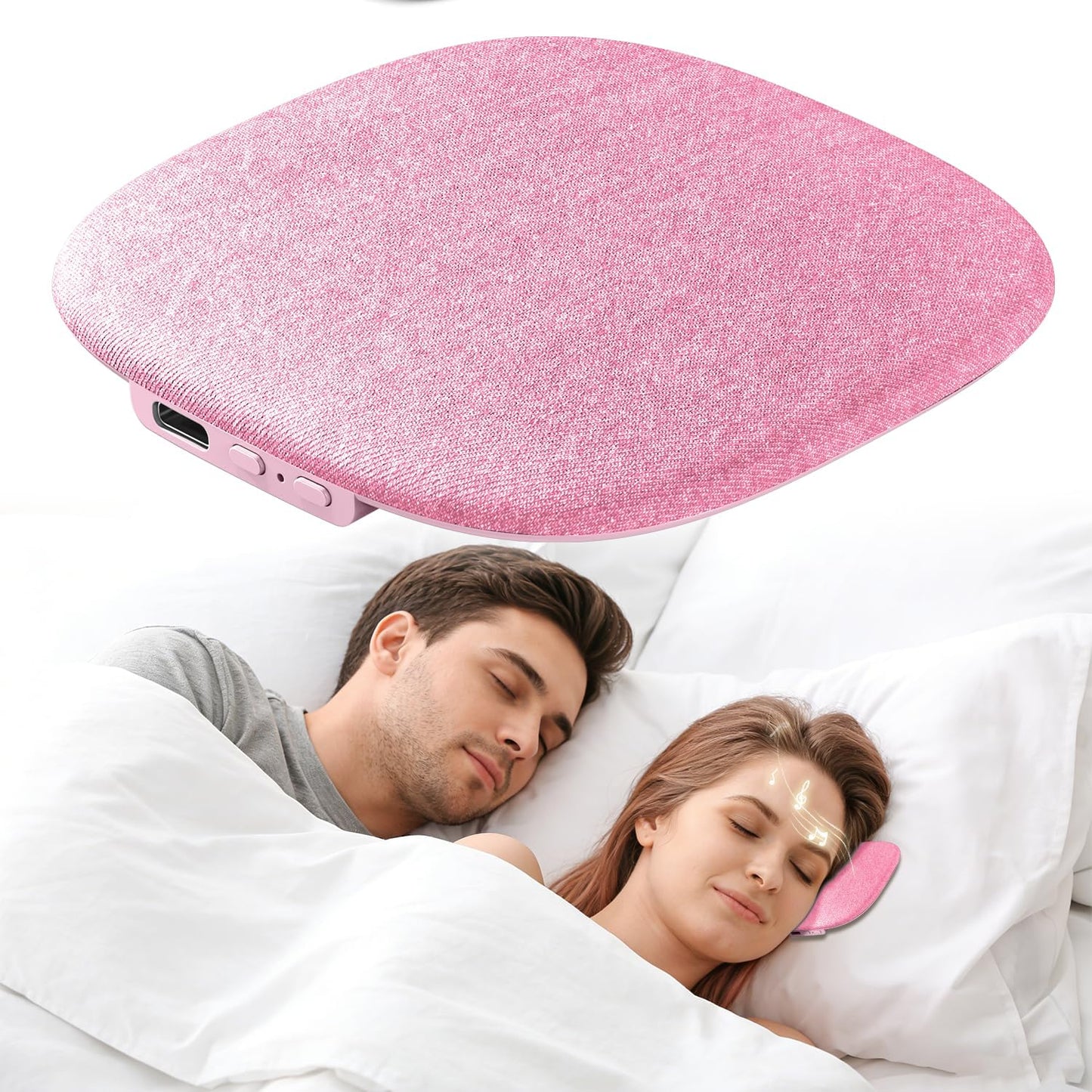Under Pillow Speaker for Sleeping, Pillow Speaker for Sleeping with White Noise &Timer, Wireless Sleep Aid with Stereo Bass Private Sleep Headphones for Side Sleepers-Light Purple