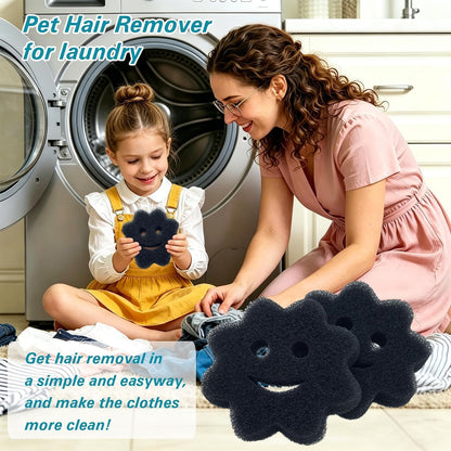 Reusable Pet Hair Remover for Laundry, Efficient Dog Cat Hair & Dander Catcher for Washing Machine and Dryer, Soft Fabric Lint Remover Effectively Remove Pet Fur Fluff from Clothes and Bedding （2PCS）
