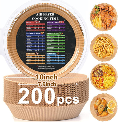 200PCS Air Fryer Liners for Ninja: Higher Non-Stick Disposable Parchment Paper Liner for Ninja DZ201/DZ401 Dual Airfryer Baking - Food Grade Ninja Air fryer Accessories (Rectangle - 8.6 x 5.5 inch)