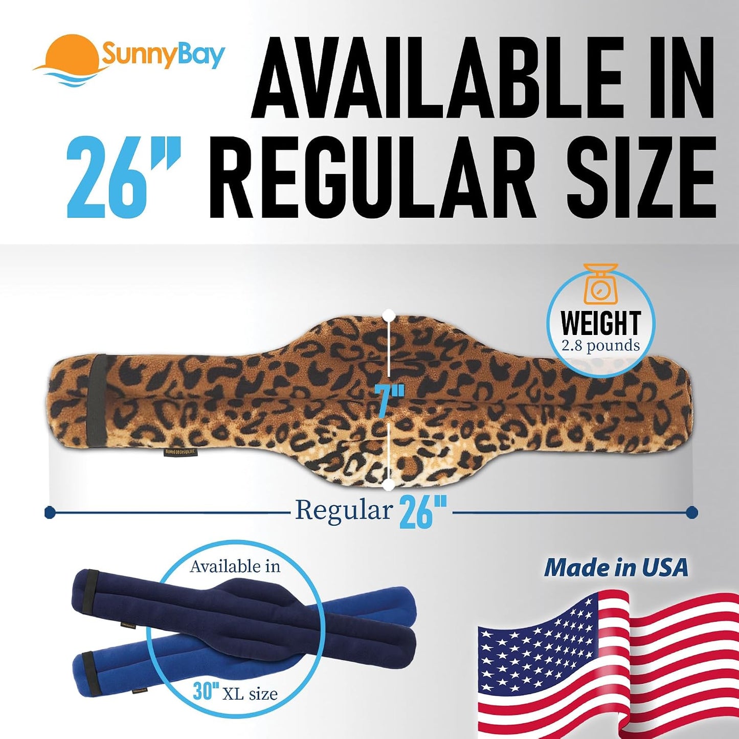 SunnyBay Microwave Heating Pad, Microwavable Heated Neck and Shoulder Wrap, Hands-Free Weighted Moist Hot or Cool Pack, Soft Fleece Cover and Flaxseed Filling, 26 Inch Length, SkyBlue