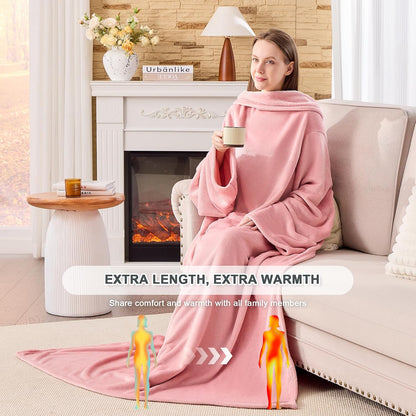IFNOW Fleece Wearable Blanket with Sleeves, Oversized Snuggle Robe