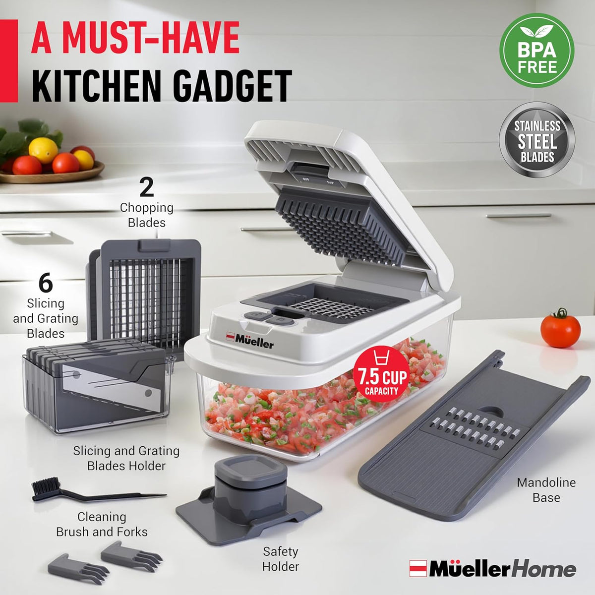 Mueller Pro-Series All-in-One, 12 Blade Mandoline Slicer for Kitchen