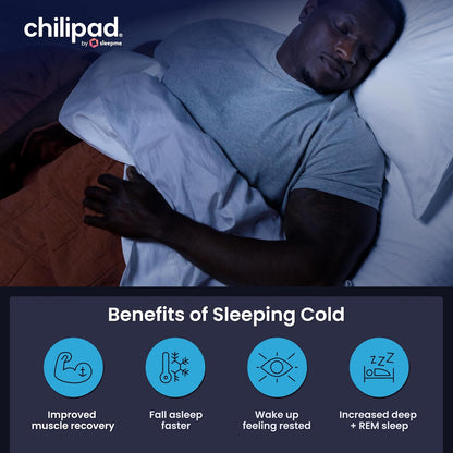 Chilipad Cube Bed Cooling System - Cooling & Heating Mattress Topper, Set Individual Bed Temperature, Cool Sleep Enhancement, Temp Range of 60-115°F, ME Half Queen Bedsize (30"W x 80"L), Model: CP500