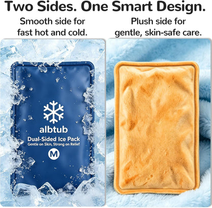 Dual-Sided Ice Pack for Injuries Reusable, 8"×12" Soft Gel Cold Compress