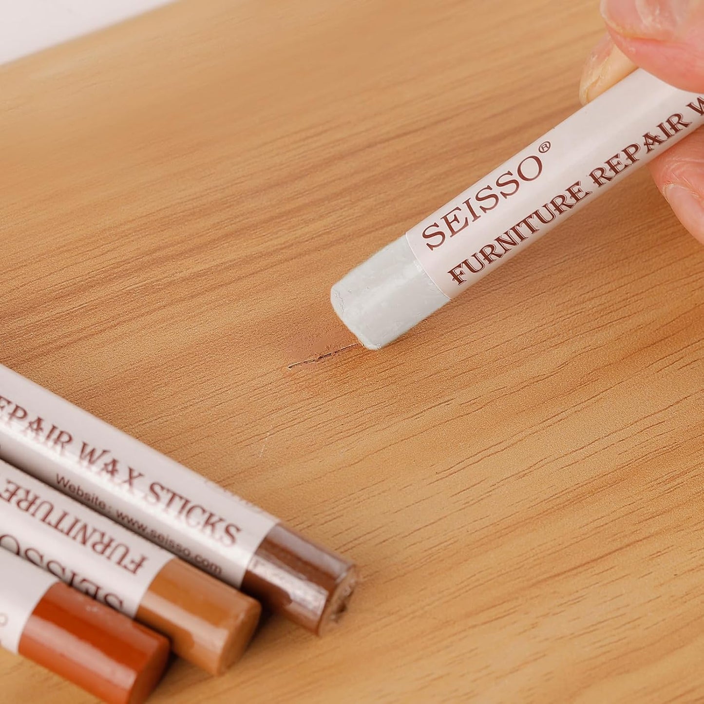 Furniture Repair kit, Wood Scratch Cover Markers*6 and Wax Filler Sticks*6 with Sharpener- 13Pack, Furniture Markers Touch Up Kit for Cover Ups Wooden Floors, Tables, Desks, Carpenters, Stains, Holes