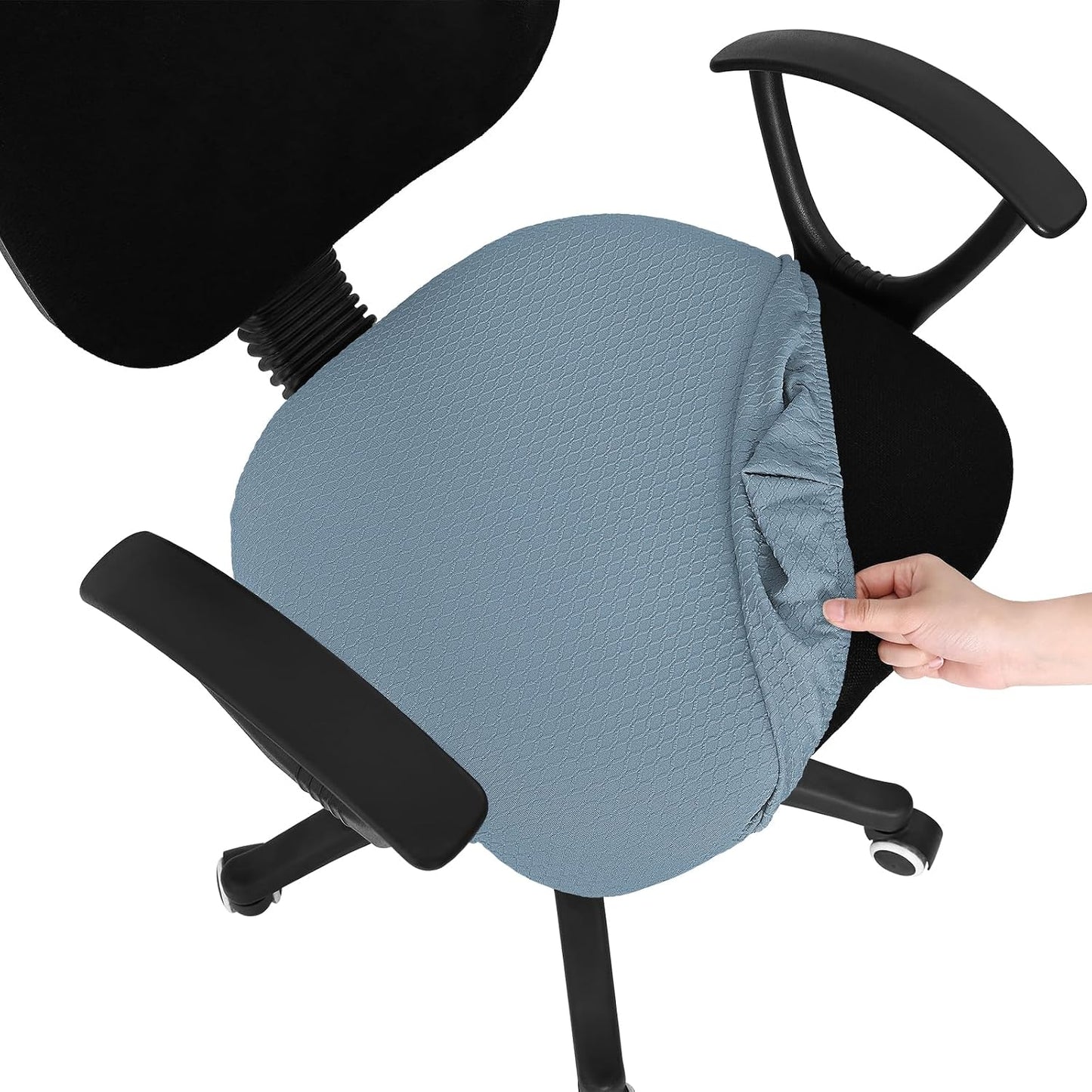 Smiry Office Computer Chair Armrest Covers, 2PCs Anti-dust Arm Rest Pad | Removable Washable Desk Chair Arm Pad Covers, Grey