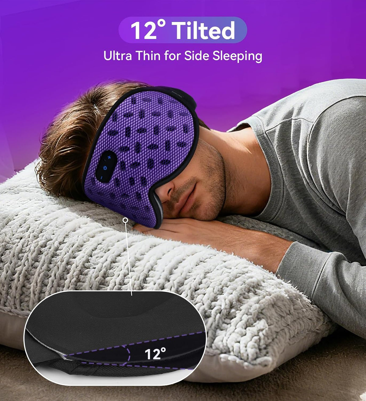 Eye Mask Bluetooth Headphones, 3D Contoured Zero Pressure Sleeping Masks