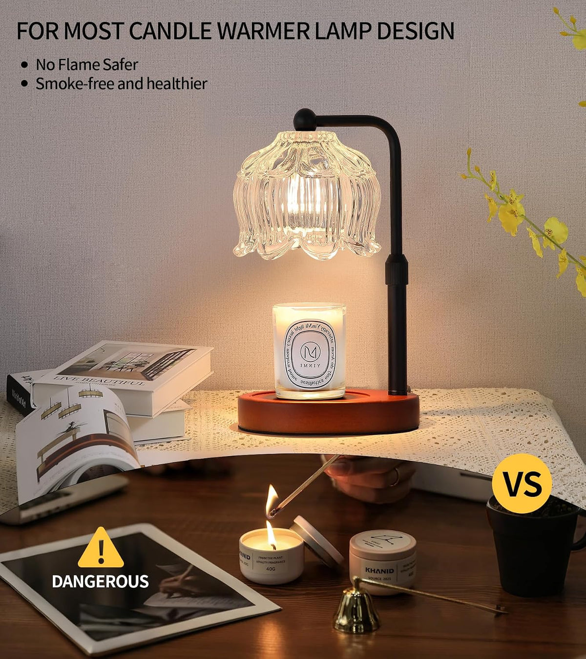 MEXISUE Candle Warmer Lamp with Timer, Bird Candle Warmer Lamp with Jar Candles,Wax Melt Warmer for Housewarming Gift, Birthday Mother's Day Valentines Gifts for Women,Mom,Sister,Bedroom Decor