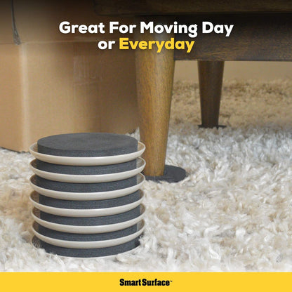 Furniture Sliders for Carpet - 16 Pack - 3.5" Round | 8295 Coasters for Heavy Furniture - Protect Your Carpeted Floors - For Mom to Movers and More