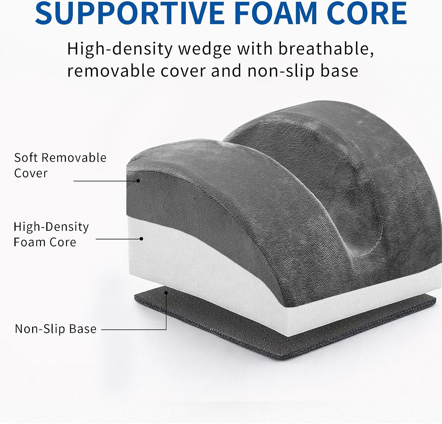 Eiury Knee Replacement Pillow for Post-Op Leg Elevation & Extension Support – Heel-Lift Wedge for Lower-Limb Alignment and Comfortable Rest