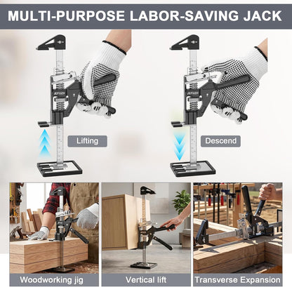 Labor Saving Arm Jack 2 Pack, Load-Bearing 440 lb Multi-Function Height Adjustment Lifting Device, Hand Furniture Lifter Tool, Furniture Jack for Lifting Door Furniture, Wall Tile Positioning