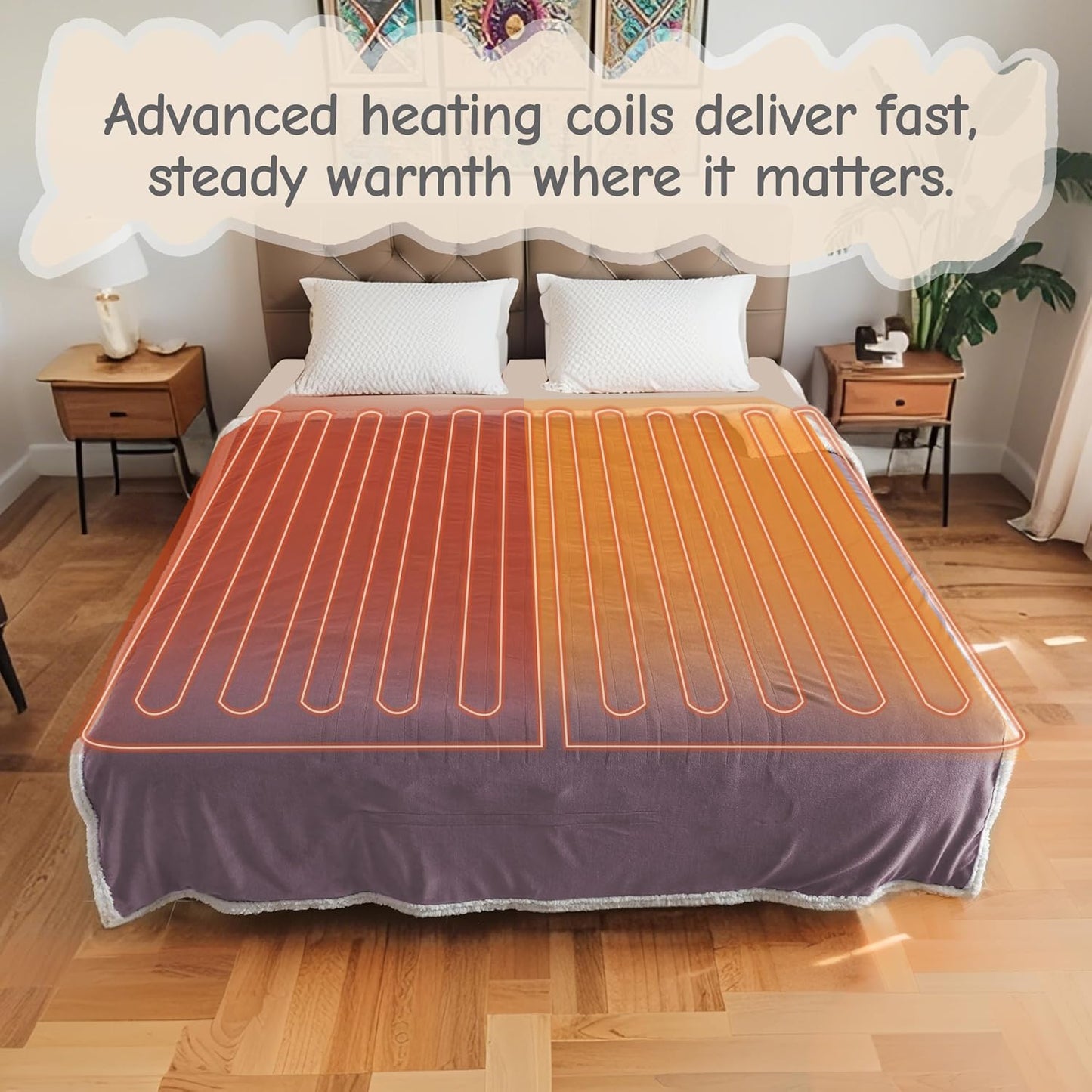 Soypipo Electric Heated Throw Blanket 50"x60", Faux Fur Plush with 4 Heat Settings & 2/4/8/10H Auto Shut-Off, Overheat Protection, Machine Washable, for Office & Chair, Dark Grey