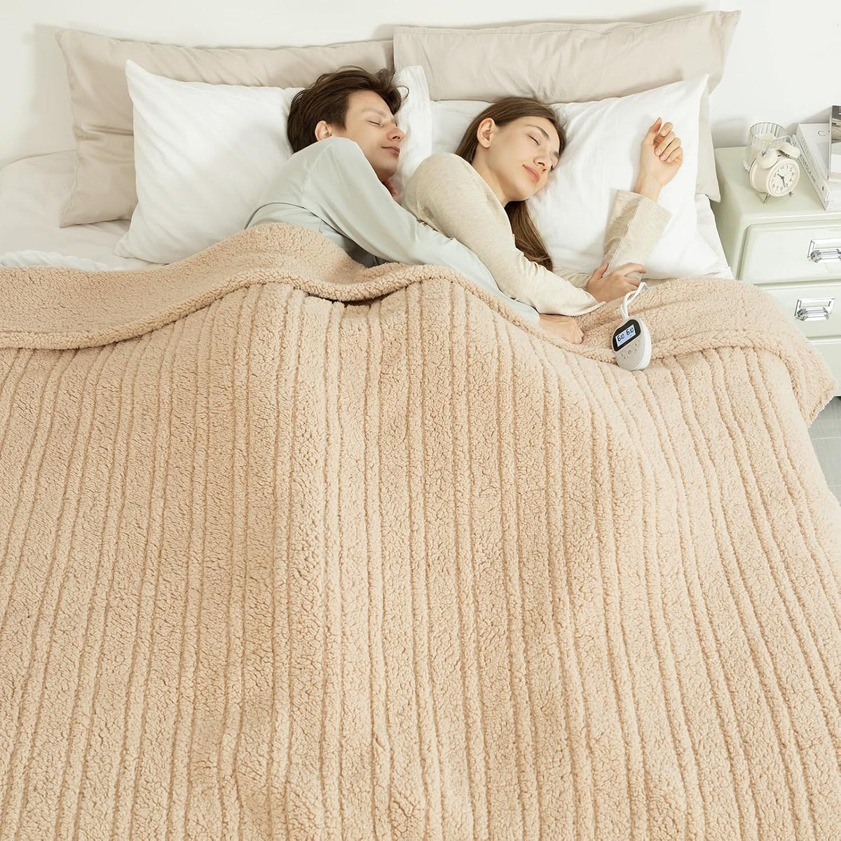 Heated Throw Blanket 50"X60", Soft Sherpa, 4 hrs Auto Shut Off