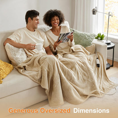 Beautyrest Reversible Heated Throw - Plush Sherpa Heating Blanket, Grey