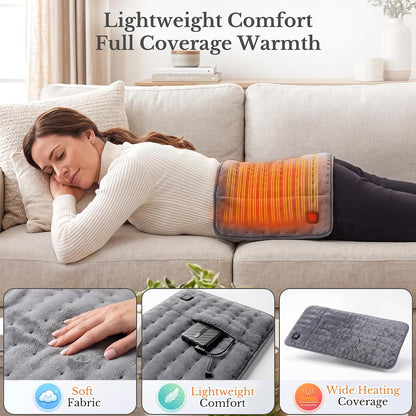 Portable Cordless Heating Pad for Back Shoulders 12x24, 10000mAh Battery