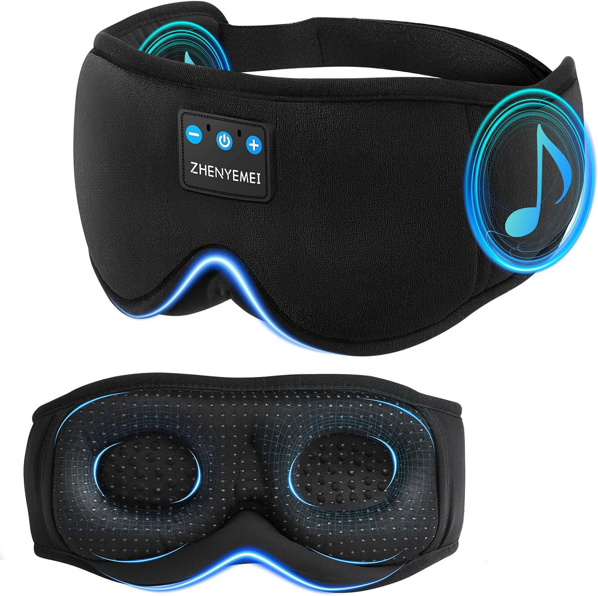 Sleep Mask with Bluetooth 5.4 Headphones, Removable 3D Eye Cups, Timing Sleeping Headphones for Side Sleepers, Wireless Music Eye Mask Speakers for Men, Women, Tech Gifts, Pink