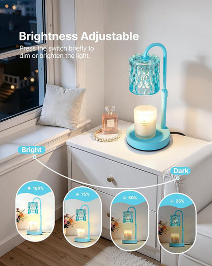 CASTLELIFE Dimmable Candle Warmer Lamp with Timer, Height Adjustable Candle Warmer for Jar Candles, Electric Wax Melt Warmer for Home Decor House Warming Gifts, Birthday Gifts for Women, Black Clear
