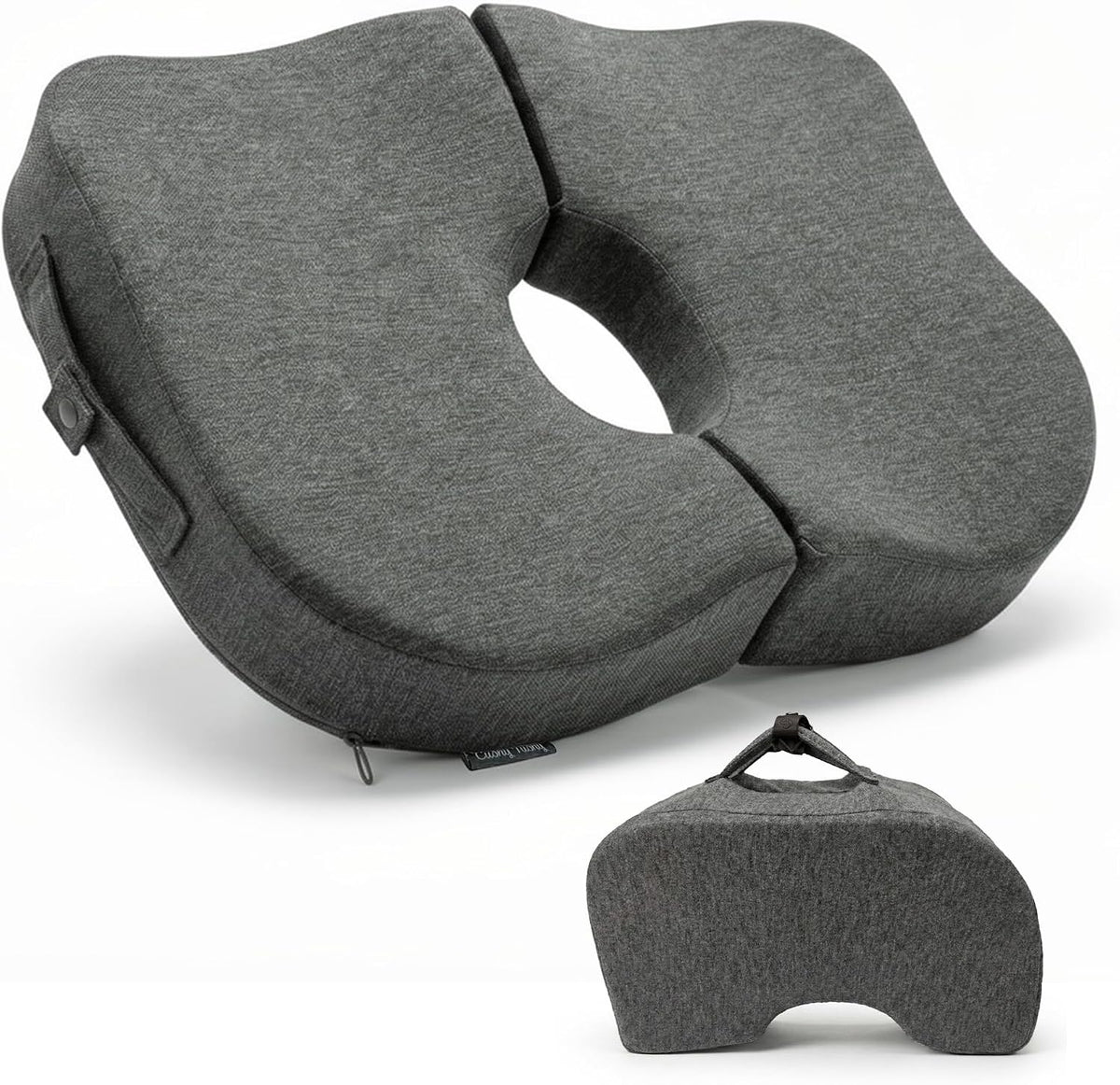 Cushy Tushy Premium Foldable Travel Seat Cushion - for Relief of Lower Back, Sciatic, Butt and Tailbone Pain - for Home & Office Use, Perfect for Travel or Driving - Coccyx Seat Cushion