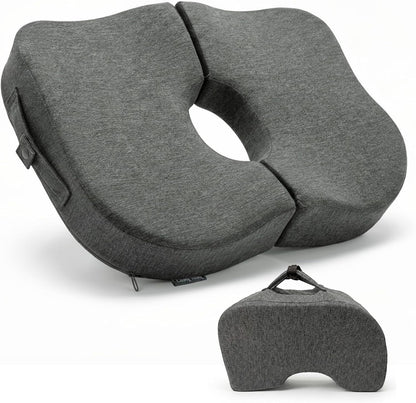 Cushy Tushy Premium Foldable Travel Seat Cushion - for Relief of Lower Back, Sciatic, Butt and Tailbone Pain - for Home & Office Use, Perfect for Travel or Driving - Coccyx Seat Cushion