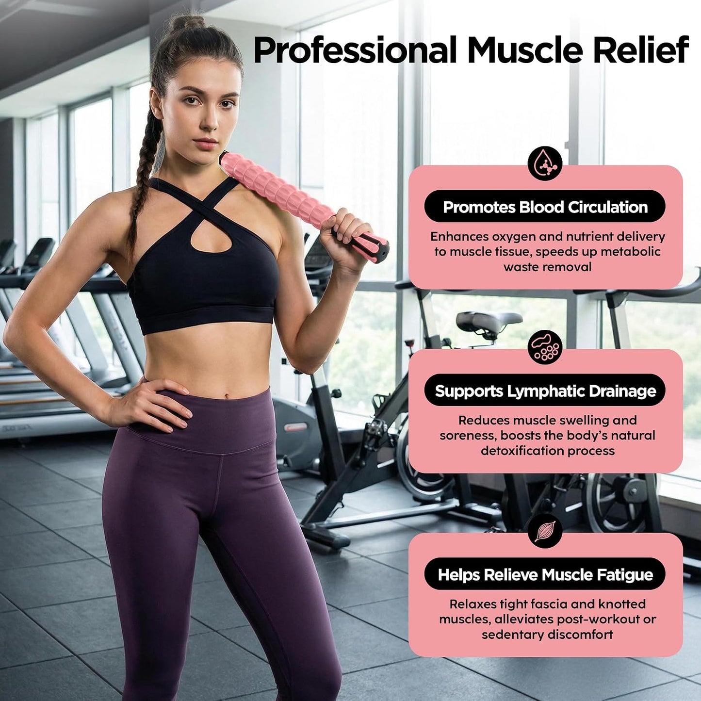Wooden Cellulite Massage Roller for Legs and Thighs - Handheld Fascia Blaster Tool for Muscle Relief, Lymphatic Drainage & Body Sculpting - Anti Cellulite Massager for Women and Men (12 Wheel)