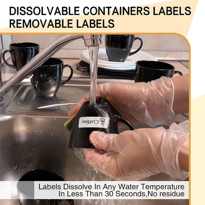 L LIKED 750 Dissolvable Food Stickers Custom 1" x 2-5/8" Inkjet 25 Sheets | Printable sheets for inkjet printers. Track shelf life & prep date. For kitchens, restaurants, food trucks, delis & fast food