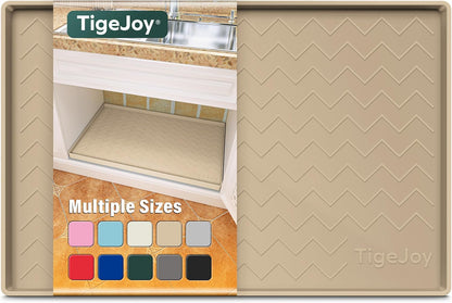 TigeJoy Under Sink Mats for Kitchen Waterproof 34" x 22", Cabinet Liner | Leak-Proof Silicone Mat Sink Protector, Kitchen Essentials Organizer and Storage,Boot or Shoe Tray, Pet Feeding Mat