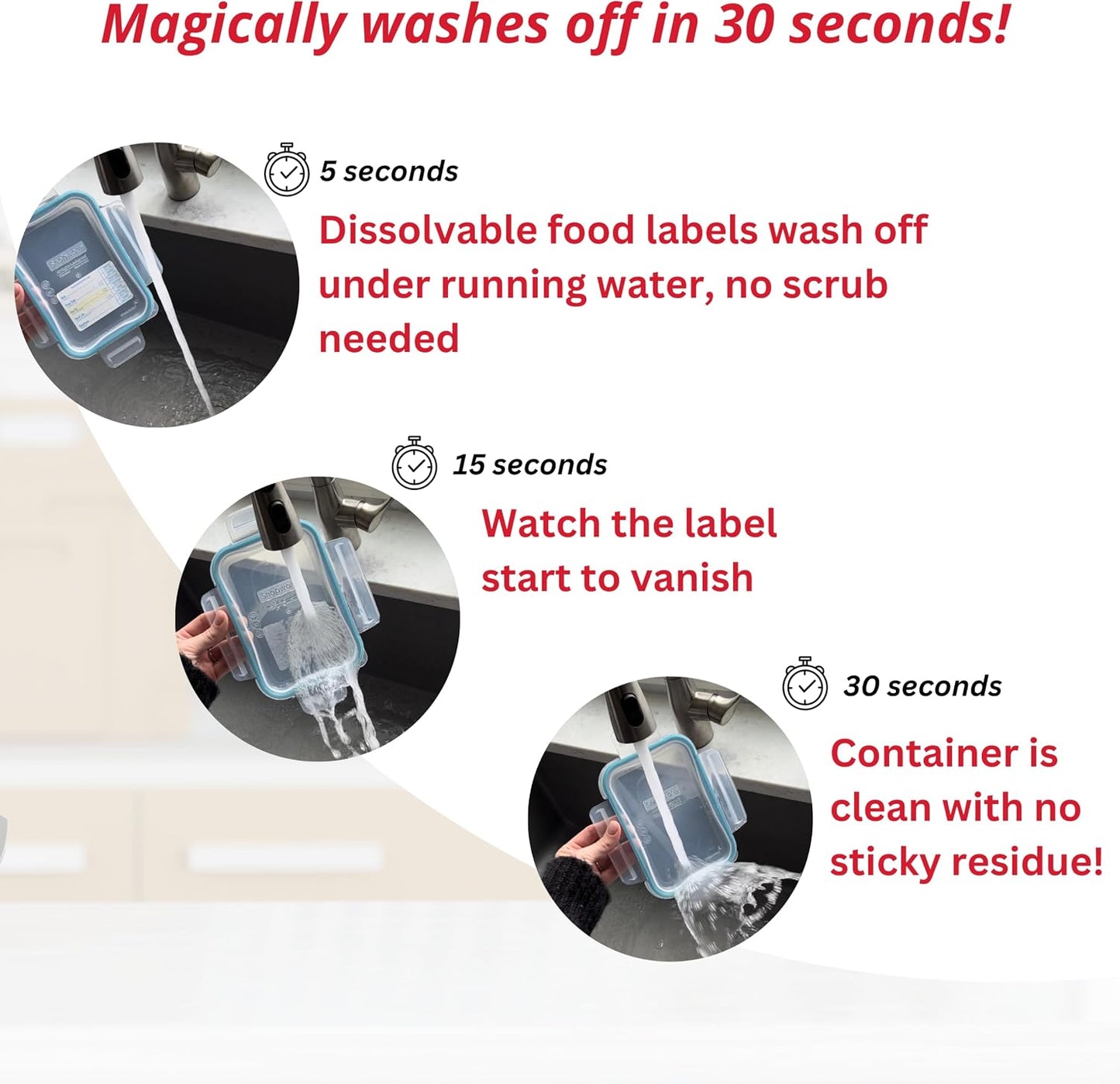 2x3 Dissolvable Food Labels, 1000 Food Container Stickers, Blue | Ideal for Fridge Freezer & Pantry, Organize Prepped Meals & Leftovers Easily, Adheres Well, Dissolves Fast with Zero Residue
