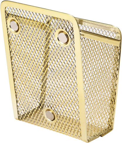 Magnetic Pencil Holder,Mesh Stainless Steel Pen Basket, Metal Writing Utensil Storage Organizer for Whiteboard,Blackboard,Kitchen, Locker, Home, or Office | Metal Writing Utensil Storage Organizer for Whiteboard,Blackboard,Kitchen, Locker, Home, or Office