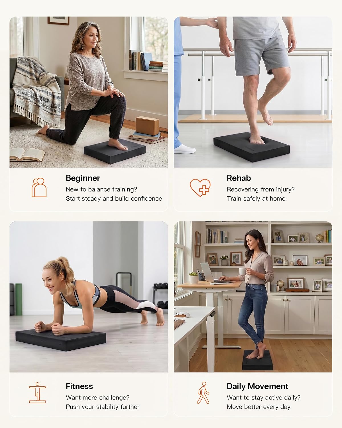 StrongTek Foam Balance Pad, High-Density TPE, 15.8 x 13 x 2 in, Non-Slip | Water-Resistant, Supportive Cushioning, Kneeling Support, Core Strength and Stability Training, Physical Therapy and Yoga