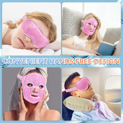 XPCARE Colding Ice Face Mask and Cooling Eye Mask for Puffy Eyes (Blue)