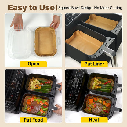 200pcs Air Fryer Liners Disposable, Air Fryer Liners, 8.7" Square Parchment Disposable Paper Liner for Air Fryer, Parchment Paper, Baking, Roasting and Microwave