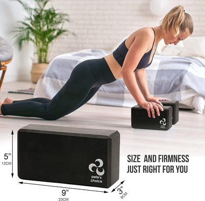 Stretching Straps and Yoga Blocks - Yoga Beginner Kit for Pilates & Gym | For Home Workouts - Hold Poses, Stretch, Improve Flexibility & Maintain Balance. BONUS Exercise Guide