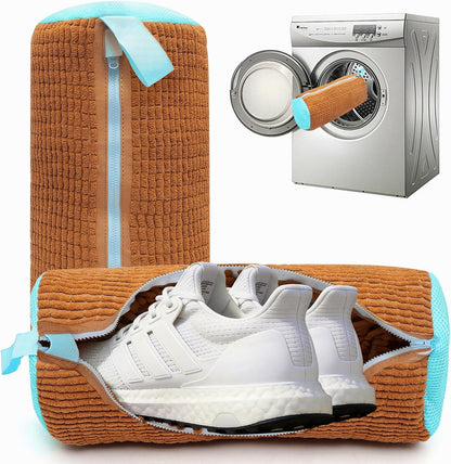 1PCS Blue Shoe Washing Machine Bags for All Shoe Types | Deep Cleaning,Reusable and Durable,Safeguarding Shoes from Scuffs and Deformation,Tear-Resistant Chenille Fabric