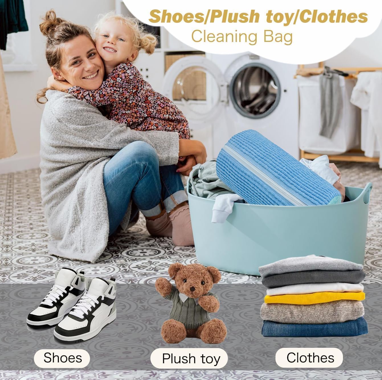 Shoe Washing Machine Bag,Laundry Shoe Bag for Washer and Dryer,Reusable Shoe Cleaning Bag for Sneakers,Tennis Shoes,With Self-locking Zipper, Microfiber Inside,Include Shoe Bag (Pro Grey - 1 Pack)