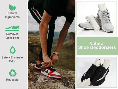 6 Pack Activated Charcoal Shoe Odor Eliminator, Shoe Deodorizer insert Bag | 100% Natural Shoes Smell Remover，eliminates odor naturally,(60g X 6 PACK)