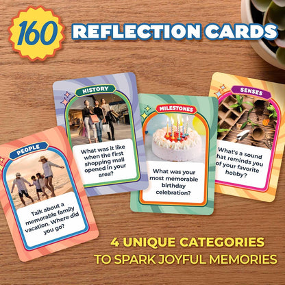 ThinkPsych Golden Memories - Conversation & Memory Game for Seniors | 160 Topics | Reminiscence Therapy | Dementia Activities for Seniors & Alzheimer Support