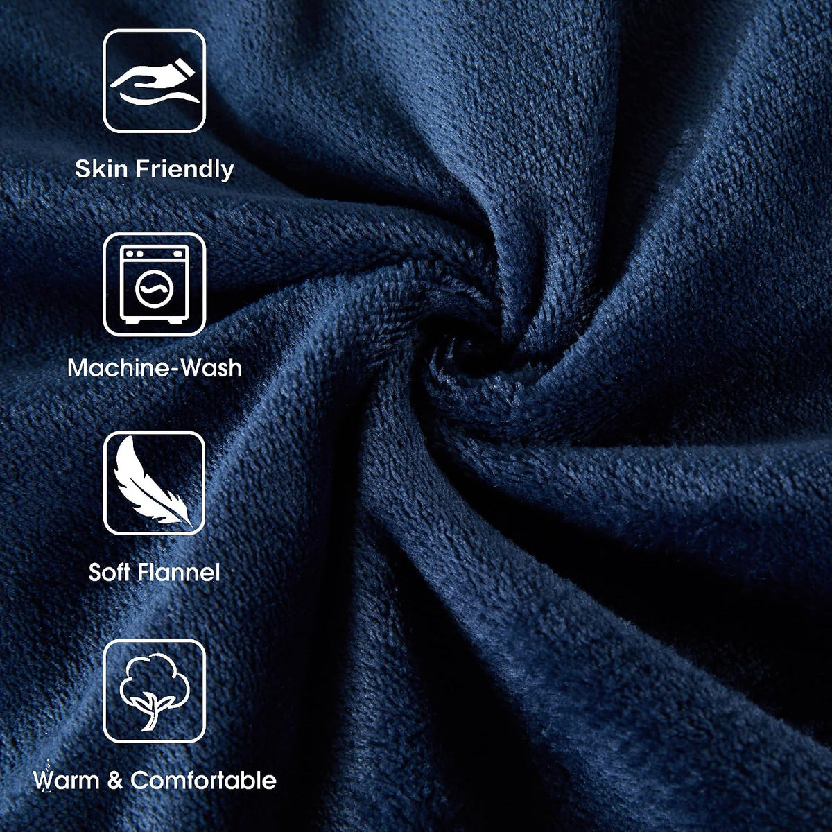 Tefici Heated Blanket Throw,Ultra Soft 2-Layer Flannel Electric Blanket