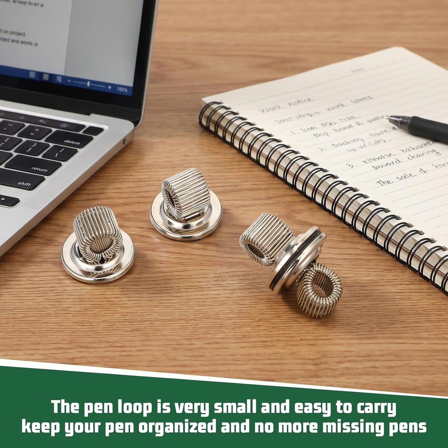 4 Pcs Magnetic Pen Holders, Magnetic Pencil Holder Single Pen Holder with Adjustable Spring Loop for Fridge Refrigerator Whiteboard Erase Board and Bulletion Board, Fit for Any Size Pens