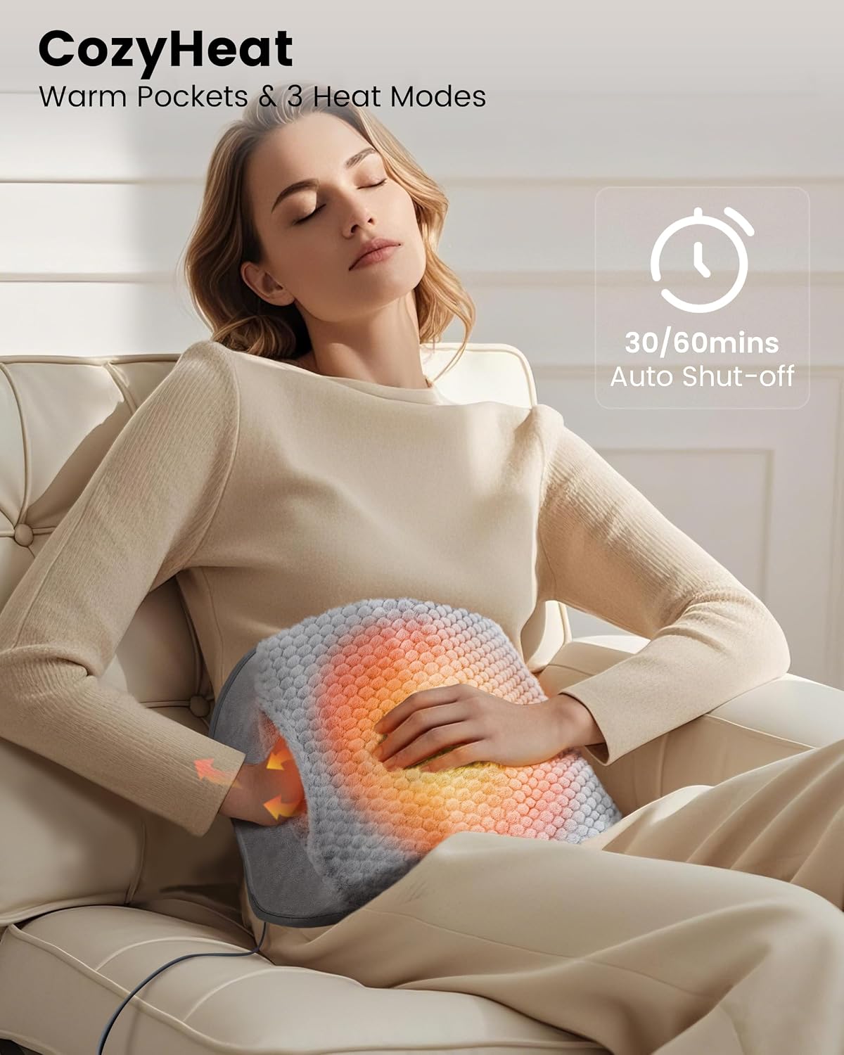COMFIER Heating Pad with Graphene Heat & Massage for Back FSA Eligible Item
