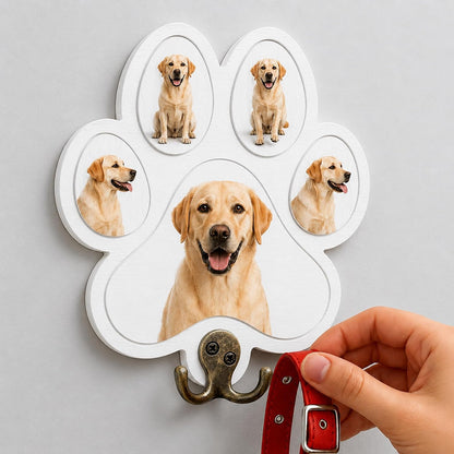 Dog Leash Holder Wall Mount, Pet Harness Hanger with Scrabble Letters, Dog Collar Organizer for Entryway, Memorial Cat Leash Holder for Wall, Pet Loss Gifts, Keepsake, Home Decor PF212-NAT