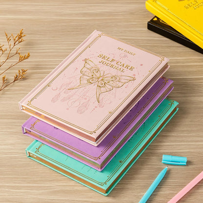 Self-Care Journal for More Happiness, Optimism, Affirmation & Reflection, Gratitude Journal with Guided Prompts, Inspirational Quotes, Mood Tracker, Undated Daily Journals for Women & Men (Pink)