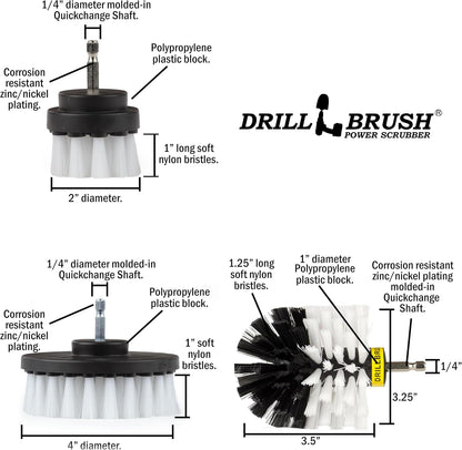 Cordless Power Spin Scrubber Drill Attachment - Electric Dish Scrubber Spin | Medium Drill Brush Attachments for Cleaning Tile, Grout, Dishes, Pots, Pans, Air Fryers, Fish Tanks, Boat Seats & Boat Hulls