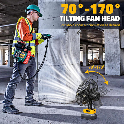 Ecarke 4" Clip Fan Compatible with Milwaukee 18V Battery (Tool Only) 3-Speed Cordless Clip-On Fan with 360° Rotation Low Noise Portable Desk Fan for Camping Jobsite Tent Fishing Outdoor