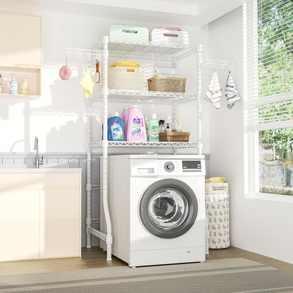 U8 Medium Laundry Room Storage Organizer, Over the Washer and Dryer Storage Shelves for Laundry Organization, 32.3”W x 17.3”D x 76.2”H, Suit Washing Machine Width within 29.9”, Hold 304 lb, Black