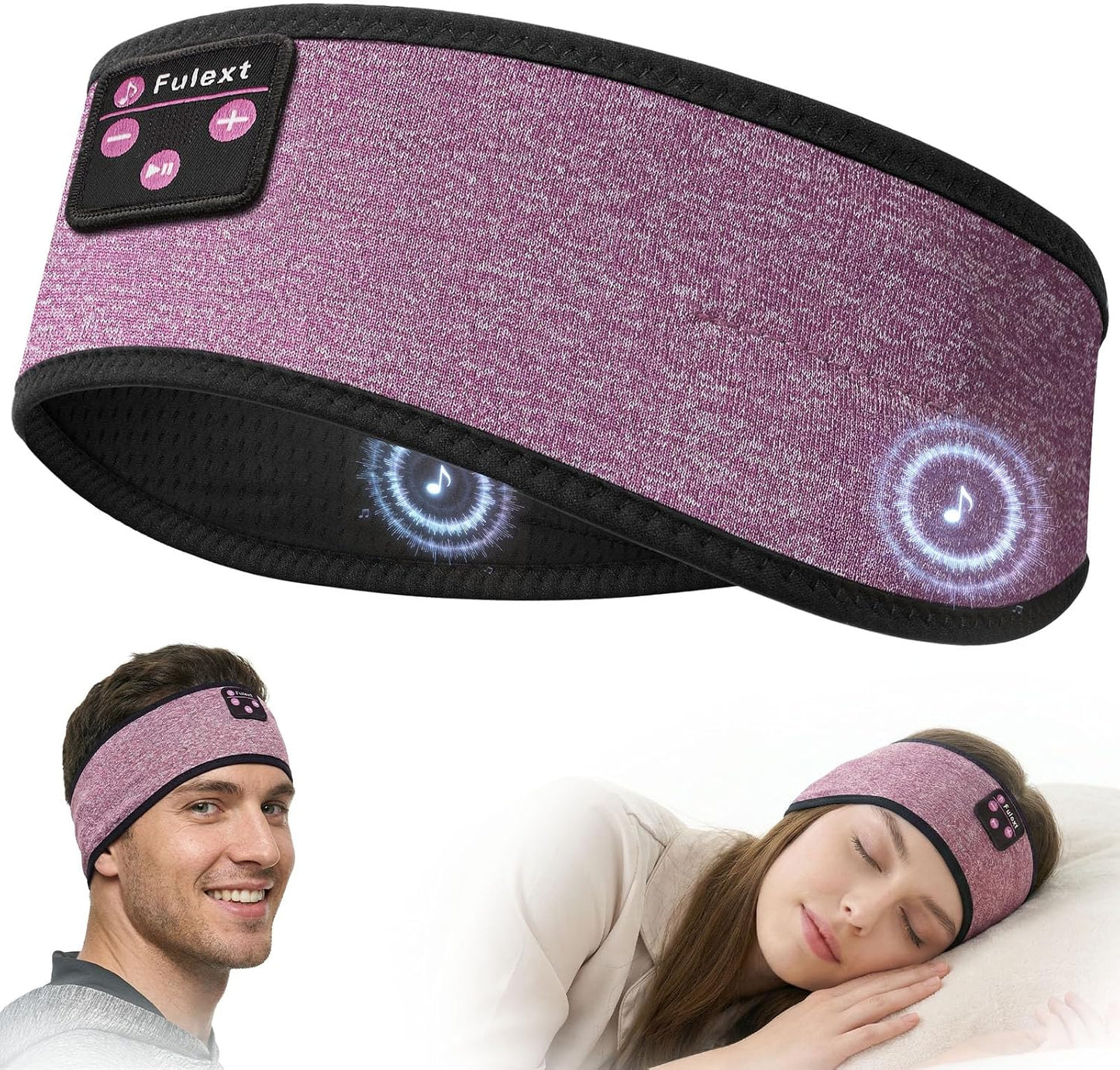 Bluetooth Headband Headphones, Sleep Headphones for Side Sleepers - Sleeping Comfortable with Thin Speaker Microphone Handsfree Best Gift Ideas Women Men