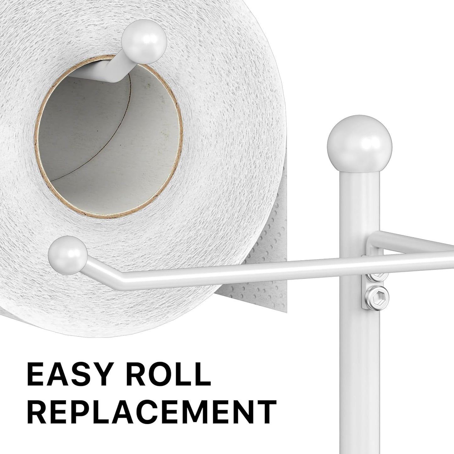 Simple Houseware English Style Toilet Paper Stand Holder w/Woodtop, Bronze | 4 Paper Rolls, 8.5" x 8.75" x 29.2"